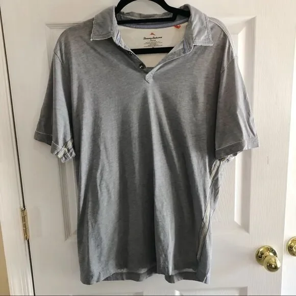 Men’s Tommy Bahama Island Modern Fit SS Polo Gray - Picture 2 of 6